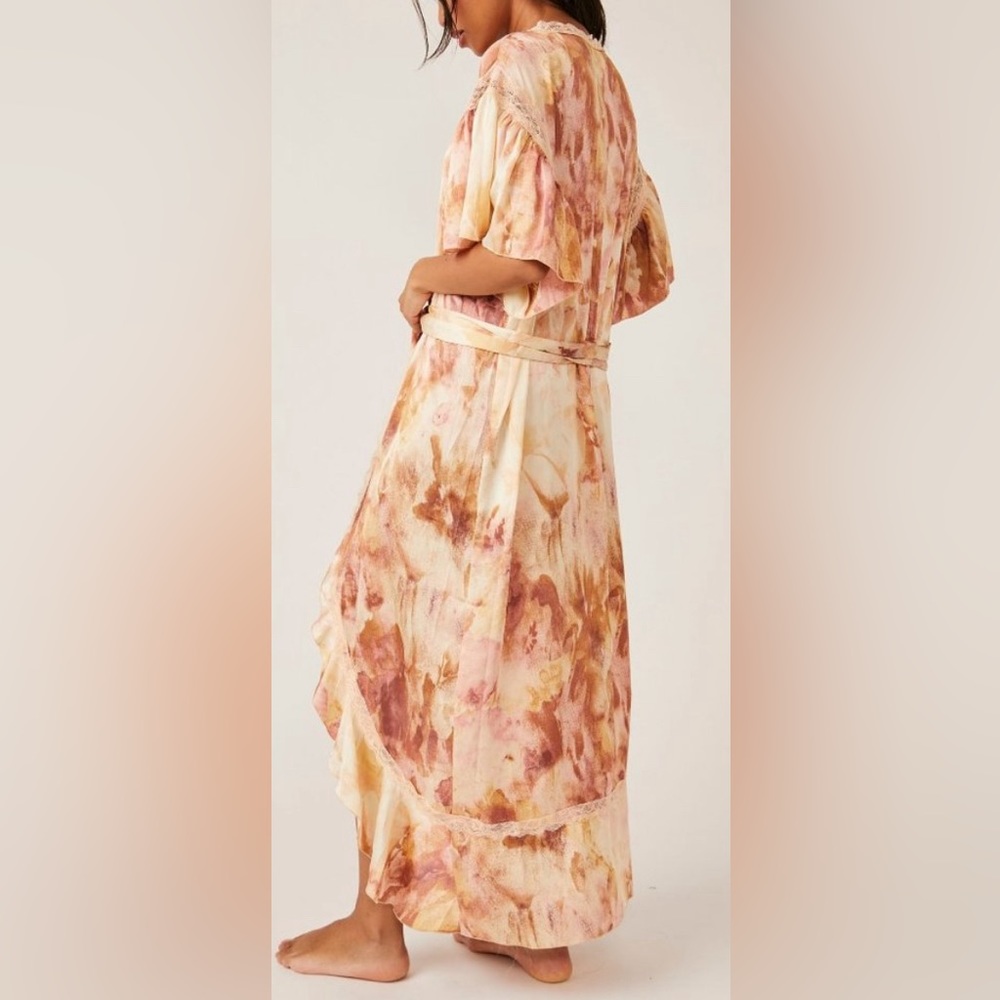 NWOT Free People Intimately Moonbeams Floral Lace Trim Sweet Combo Robe. - Picture 6 of 17